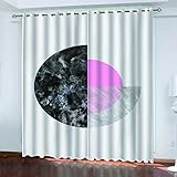 Hundnsney 3D Einfache Geometrische Ideen Muster Vorhang Blickdicht Ösen 2Er Set Modern Thermogardine Für Wohnzimmer Schlafzimmer Verdunklungsvorhänge Kinderzimmer Fensterdekoration 140X110cm (HxB)