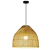 THAELY Schlafzimmer-Hängelampe Moderne Gewebte Laternen-Pendelleuchten Kücheninselbeleuchtung Korbleuchte Im Japanischen Stil Für Café-Esszimmer, Beige Einfach Zu Montierender Lampenschirm