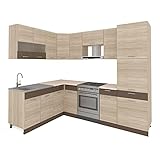 NJDT Küche L-Form Mit Hochschrank 180 X 260 cm Küchenzeile Einbauküche