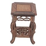 Yardwe Wenge-Sockel Dekor Holzhandwerk -Esstisch Blumenständer Pflanzenständer Aus Holz Balkonhocker Aus Holz Antiker Ausstellungsständer Wiederverwendbarer Blumentopfhalter