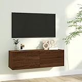 Wohnmöbel TV Wandschrank Eiche Braun 100x30x30 cm Größe Holzwerkstoff