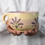 City to Cottage® - Keramik XXL Tasse 500 ml | Kaffeebecher | Lavendel Motiv | Handgemacht | Keramik Geschirr | Große Tasse