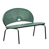 Kreative Outdoor-Bank mit Rückenlehne, rostbeständige Terrassenbank aus Aluminiumlegierung mit Breiten Sitzen, Leichter Freizeitstuhl for Hof, Terrasse, Balkon, Rasen (Color : Groen, Size : 120x63x8