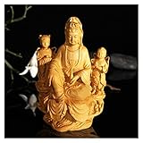 Sculpture/Statue Deko Buddha Statue Guan Yin Home Decoration Holz Carving Buddha Statue Protect House Peace Wealth Dekoration Geeignet for Home Office Hotel Skulpturen Deko