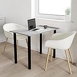 mikon 60x50 | Esszimmertisch - Esstisch - Tisch mit SCHWARZEN Beinen - Küchentisch - Bürotisch | Light Graphite