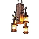 Moderne Kronleuchter Beleuchtung Decke Industrielle Vintage Holz Retro Loft Laterne 4S Aufhängung Vorrichtung für Shop Restaurant Hängen
