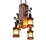 Moderne Kronleuchter Beleuchtung Decke Industrielle Vintage Holz Retro Loft Laterne 4S Aufhängung Vorrichtung für Shop Restaurant Hängen