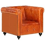 MUSEVANE Chesterfield-Sessel Hellbraun Echtleder