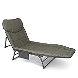 Klappbett für Eine Person, Campingbett für Erwachsene, Strandliegestuhl, Garten-Liegebett, Perfekt für Camping, Reisen, Freizeitangeln und Gäste, Grün