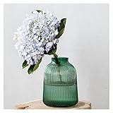 Blumenvase Grüner vertikaler Streifen, transparente Glasvase, Wohnzimmer, Blumen, Hydroponik, dekorative Ornamente Dekovase (Size : L)