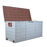 Aufbewahrungsbox 300L Im Freien, Flip-Top-Aufbewahrungsbox, Terrassen-Deck-Box, Regendichtes Und Sunproof Patio-Aufbewahrungskabinett Für Garten Pool Balkon Patio ( Farbe : braun , Size : 112*48*54cm