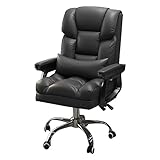 KITCISSL Gaming Sessel für Erwachsene, Stuhl mit Rollen Gaming Stuhl Hoher Rückenlehne Ohrensessel Modern Boss Lift Stuhl Studentenstuhl Metallsessel für Schlafzimmer Wohnzimmer (Color : Black)