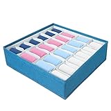 AiQInu Schubladen Organizer für Socken und Unterwäsche,24 Zellen Faltbare Schubladen Ordnungssystem Kleiderschrank Schublade Divider Organizer zum Unterwäsche, Socken, Krawatten, Gürtel