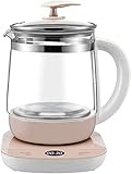 Wasserkocher, 1,5 l Edelstahl-Teekessel aus Glas, intelligenter Teebereiter mit LCD-Display, Warmhalten und variabler Temperatur, automatische Abschaltung und Trockengehschutz