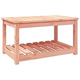 Gartentisch Kaffeetisch Terrassentisch Beistelltisch Couchtisch Balkontisch Loungetisch mit Ablage, Garten Tisch für Indoors/Outdoors, 82,5x50,5x45 cm Massivholz Douglasie