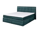 Froschkönig24 Sacramento A Boxspringbett 180x200cm Bett Komfortbett Doppelbett Ehebett Petrol, Ausführung:Variante 2