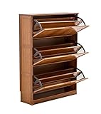 JYARZ Schuhregal Schuhablage Schuhgestell 3 Tier Schuhschrank Schuh Lagergestell Holzschuhschrankorganisator mit 3 Schubladen und 3 Flip-Türen Schuhschrank Schuhaufbewahrung für Flur (Size : 50cm)