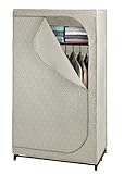 WENKO Kleiderschrank Balance mit Ablage - mobile Garderobe, Faltschrank, Polypropylen, 90 x 160 x 50 cm, Taupe