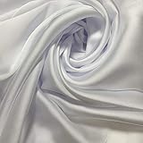 Textile Station BBR Silky Charmeuse Leichter Satin-Brautkleid, Deko-Stoff, 112 cm breit, Weiß, 5 m