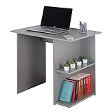 RICOO Schreibtisch klein 82 x 76 x 60 cm grau – Bürotisch Sekretär WM089-PL