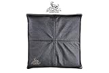 Centaur - Hochwertiges Leder Sitzkissen - Schwarz 35x35 cm - Ideal für Stuhl oder Sitzbank - Abwaschbare Echtleder Stuhlkissen - Pflegeleichte Sitzauflage