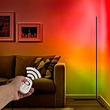 INNOVATE® LED Stehlampe dimmbar mit Fernbedienung – 22W RGB Ecklampe Wohnzimmer – 1,4m Minimal Lamp schwarz – Ambient Gaming LED farbwechsel