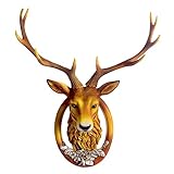 3D-Hirschkopf Retro-Dekor Wanddekoration Wanddekoration Skulptur Kunst Weißer Hirschkopf Wanddekoration Wand Zuhause Hoteltür (Color : A, S : 49 * 60cm)