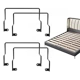 KMERCE Matratzenstopper aus Metall; Stopper für Seitenmatratze, Klemmkeil für Matratzen, Befestigung an Lattenrosten, rutschfest, Universalmatratze, Bettspitze, 290 x 80 x 195 mm, Schwarz, 4 Stück
