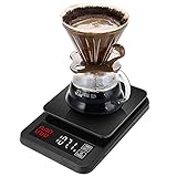 BAFAFA Küchenwaage, Lebensmittelwaage, präzise, ​​elektronische Küchenwaage, 5 kg/0,1 g, 10 kg/1 g, LCD-Digital-Tropfkaffeewaage mit Timer, Gewichtswaage, Haushaltswaage, Multifunktionswaage, leichte