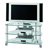 Jahnke 80Y59 TV-Rack Cuuba SR 910 Klarglas/Alu geschliffen 95 x 53 x 52 cm