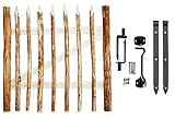 Zauntor Pforte aus Haselnuss Höhe: ca. 50-100 cm, Breite ca. 98cm Lattenabstand ca. 6-8cm Zaunpforte Langlebig dank 100% Naturprodukt inkl. Scharniere & Zubehör (80 cm Höhe, Türanschlag Links)