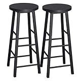 WOLTU BH130sz-2 2X Barhocker Bistrohocker Tresenhocker Barstuhl, Gestell aus stabilem Stahl, Stizfläche aus MDF, Schwarz