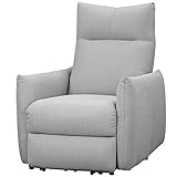 HOMCOM Relaxsessel Liegesessel 140° neigbarer TV Sessel Einzelsofa mit USB-Anschluss Fernsehsessel 52,2W bis 150 kg Belastbar Polyester Grau 77 x 89 x 107 cm