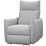 HOMCOM Relaxsessel Liegesessel 140° neigbarer TV Sessel Einzelsofa mit USB-Anschluss Fernsehsessel 52,2W bis 150 kg Belastbar Polyester Grau 77 x 89 x 107 cm