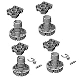 Gedotec Sockel-Verstellfüße höhen-verstellbar Möbelfüße aus Kunststoff schwarz | Schrankfuß mit Höhe 80 mm | Komplett-Set | Stellfuß mit 500 kg Tragkraft | 4 Stück - Füße für Küchen-Unterschränke