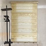 Doppelrollo Verdunkelungsrollo Sonnenschutz Jalousie Lichtundurchlässig Hitzeschutz und Sichtschutz Rollo,Wandmontage Deckenmontag Seitenzugrollo für Fenster Tür,mit Zubehör (50x150cm/19.7x59.1in)