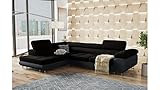 Stylefy Alejandro Ecksofa Kunstleder Soft Mikrofaser Enjoy Schwarz Espresso Links