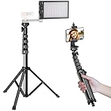 Pixel G1s RGB LED Video Licht mit verstellbarem Stativ (45-156cm), 2500K-8500K 12W Akku und CRI≥97,Volle Farbe und 12 Lichtszenen Videoleuchte für Videoaufzeichnung Fotobeleuchtung Videokonferenz