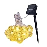 Artibetter 1 Stück Schnur-Blasen-Kugel-Licht Weihnachten Außen-Lichterkette Weihnachtsbaum-Hänge-Lichterkette Batteriebetriebene Lichterkette Außen-Lichterkette