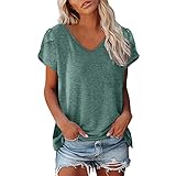 Sommeroberteile Für Frauen Tredy Bekleidung Damen Hellblaue Bluse Frauen Tshirt WeißE Bluse Damen Kurzarm Neckholder Bluse Shirt Sterne Damen T-Shirts Für Grün #1 XL