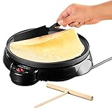 Rosenstein & Söhne Crepe Maker: Elektrischer Medium-Crêpes-Maker, 650 Watt, Ø 23 cm (Elektrischer Crepes Maker)