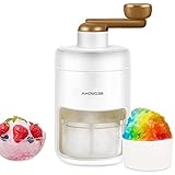 AHOUGER Slushy Maker und Eismaschine, Eiscrusher mit Manueller Kurbel, Ice Crusher Ideal für unterwegs, BPA Frei