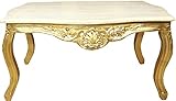 Casa Padrino Barock Couchtisch Gold mit Marmorplatte Creme - Möbel Wohnzimmer Tisch Antik Stil