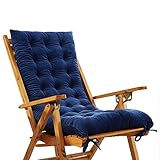 Morbuy Deckchair Auflagen für Gartenliegen, Sonnenliege Kissen Tragbare Garten Innenhof Gepolstertes Bett Relax-Liegestuhl Sitzauflage für Deckchair, Innen, Außen (48x150cm,Blau)