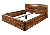 MASSIVMOEBEL24.DE Bett Sheesham 200x200 walnuss gewachst Toronto #258