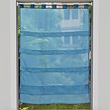 Smithoom Raffrollo, Voile-Schlaufen, einfaches Design, durchsichtig, für Küche, Badezimmer, Balkontür, Dekoration, Hellblau, 90 x 110 cm