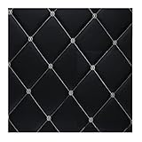 Kunstleder Gesteppt Meterware Polsterstoff Möbelstoff Gesteppt Kaschiert Leder Polsterstoff Stoff Kunstleder Polsterstoff Bezugsstoff Lederoptik Polster-Stoff/Sitzbezug (Size:1.38x3m) (Color : Black