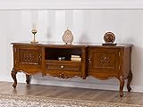 Simone Guarracino Luxury Design Fernsehkommode Hector Italienischer Barock Stil TV Lowboard Walnuss