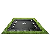 Etan UltraFlat Outdoor Boden Trampolin - Inground Gartentrampolin mit extra starkem deutschem PVC - eingegrabenes Kindertrampolin mit UV-beständiger Randabdeckung - Quadratisch Schwarz - 366x366cm