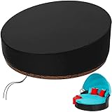 KEKAFU Sonneninsel Abdeckung Wasserdicht Rund Ø 2m/2,1m/2,5m, Schutzhülle für Sonneninsel mit Kordelzug und Griff, Abdeckplane Sonneninsel Reißfest 420D Oxford Gewebe - Schwarz (250 * 90-50cm)
